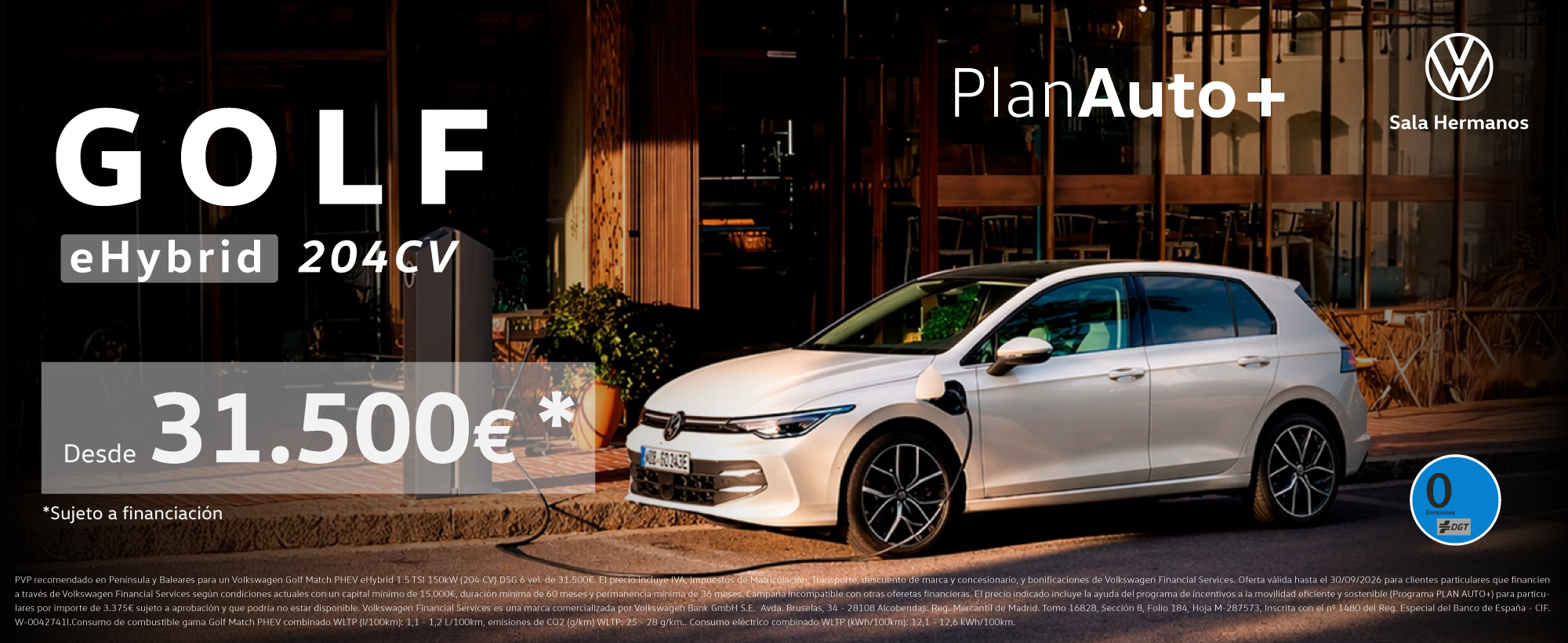 ¡Volkswagen Golf eHYBRID desde 31.500!
